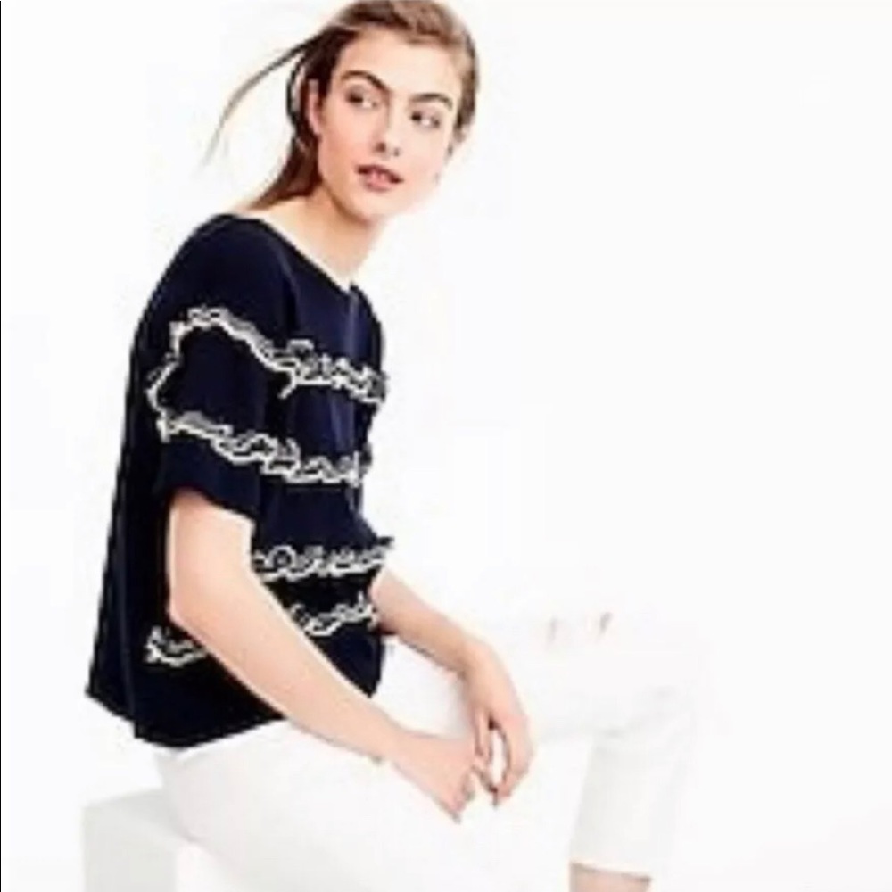 J. Crew Size XS Navy Blue Sweater Knit Cotton